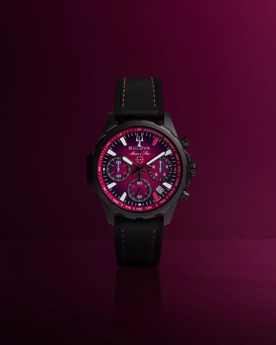 Purple Dial Leather and Silicone Rubber E1 Team Miami Marine Star
